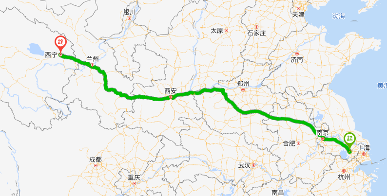 张家港到西宁物流专线行驶路线